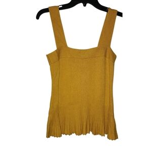 Anthropologie Yellow Knit Tank Top Sleeveless Small